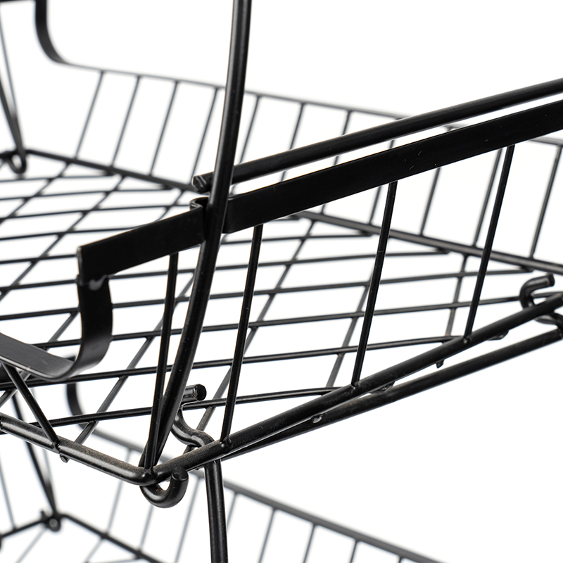 롤링 휠이 있는 4단 쌓을 수 있는 과일 및 야채 바구니