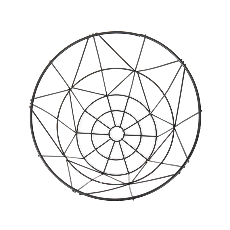 사무실 및 침실용 검정색 원형 철망사 쓰레기통