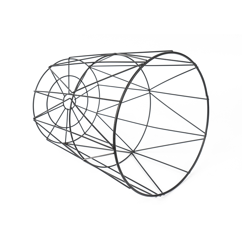 사무실 및 침실용 검정색 원형 철망사 쓰레기통