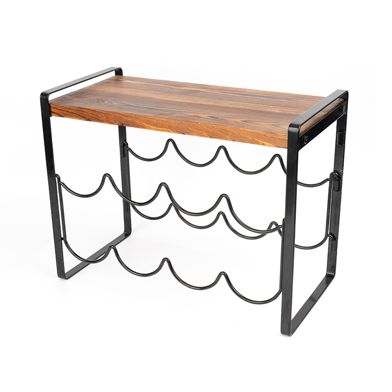 소박한 목재 조리대 와인 랙 병 필요 조립 없음