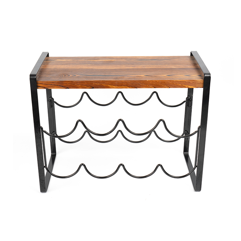 소박한 목재 조리대 와인 랙 병 필요 조립 없음